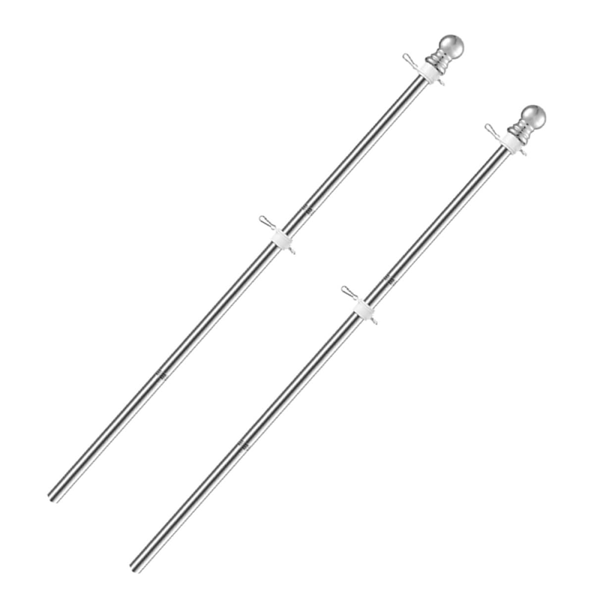 2pcs Stainless Steel Flag Pole Set 1.5m Rustproof G398