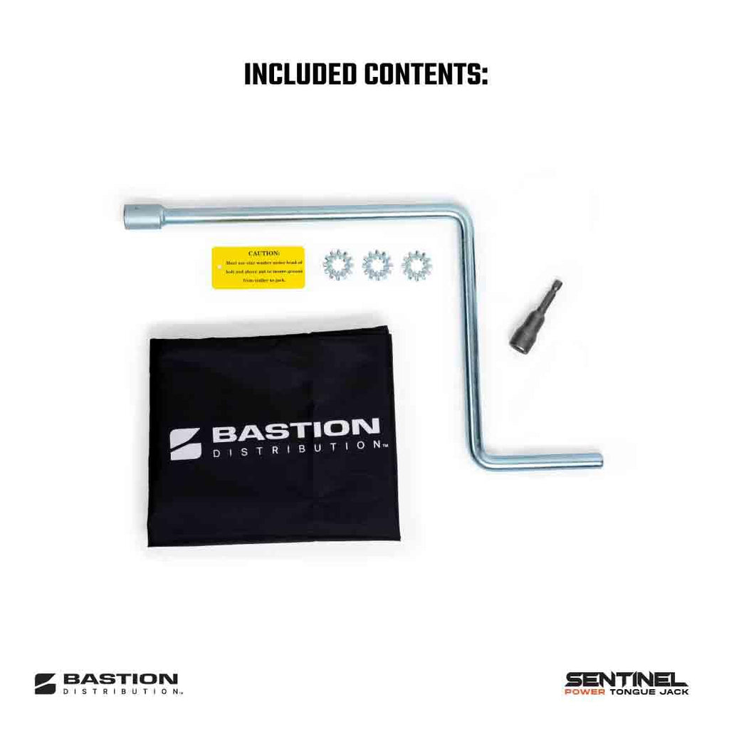 Black 3500 lb Electric Trailer Jack with Cover P83599