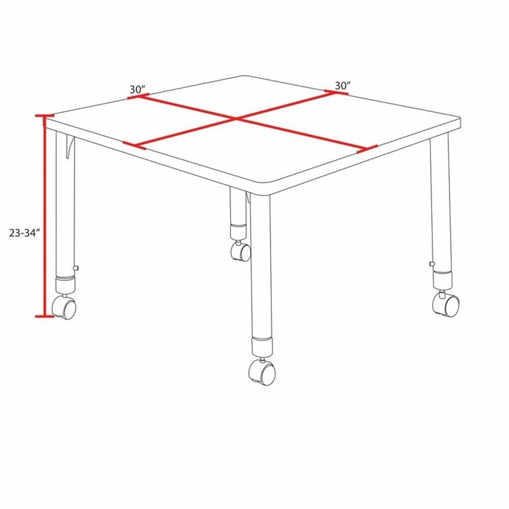 30" Square Mobile Table with 4 Stackable Chairs V168914