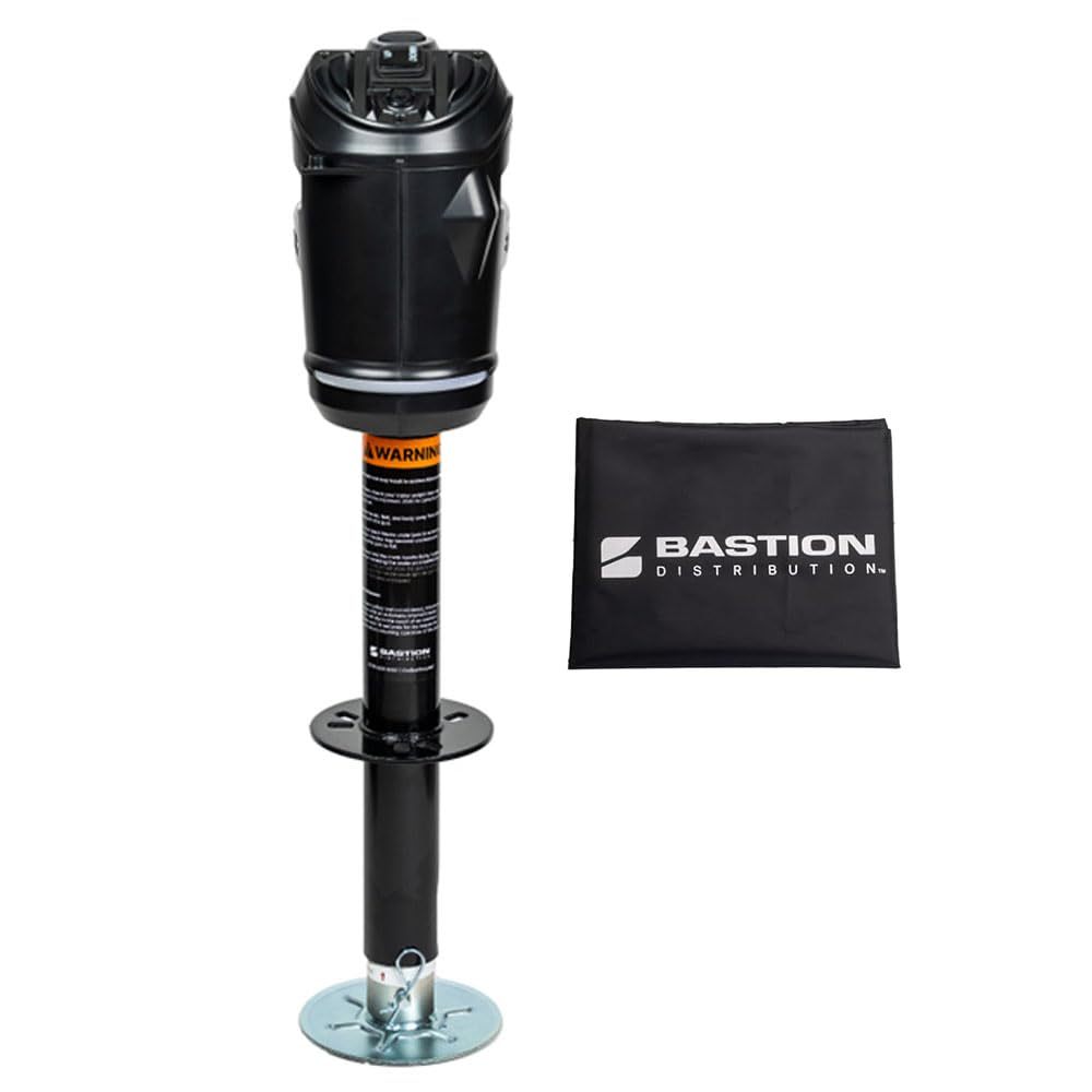 Black 3500 lb Electric Trailer Jack with Cover P83599