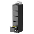 5 Drawer Black Filing Cabinet with Lock U6053