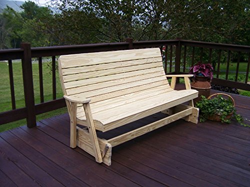 Pressure-Treated Pine Highback Patio Glider Bench M707