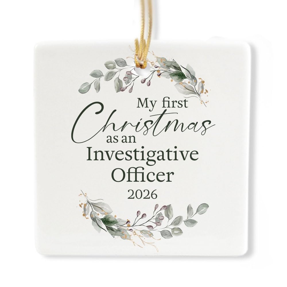 Ceramic 3-inch Square-Shaped Christmas Ornament I57956