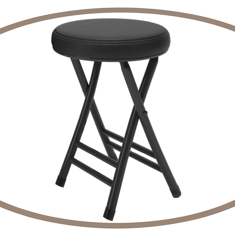 Black 18 Inch Folding Padded Stool T2906