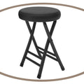 Black 18 Inch Folding Padded Stool T2906