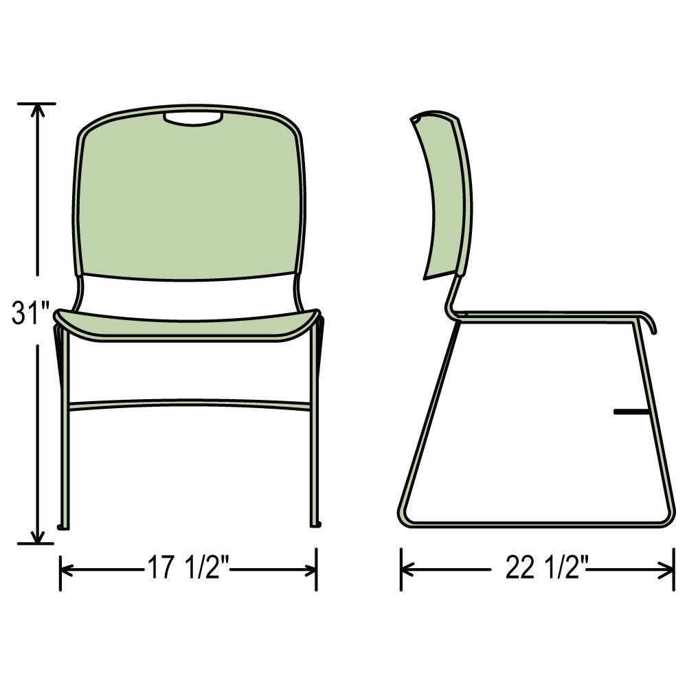 Stack Chair - Gray - Lot of 1 O669496