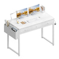 White 40 Inch Computer Desk with Drawers E8582