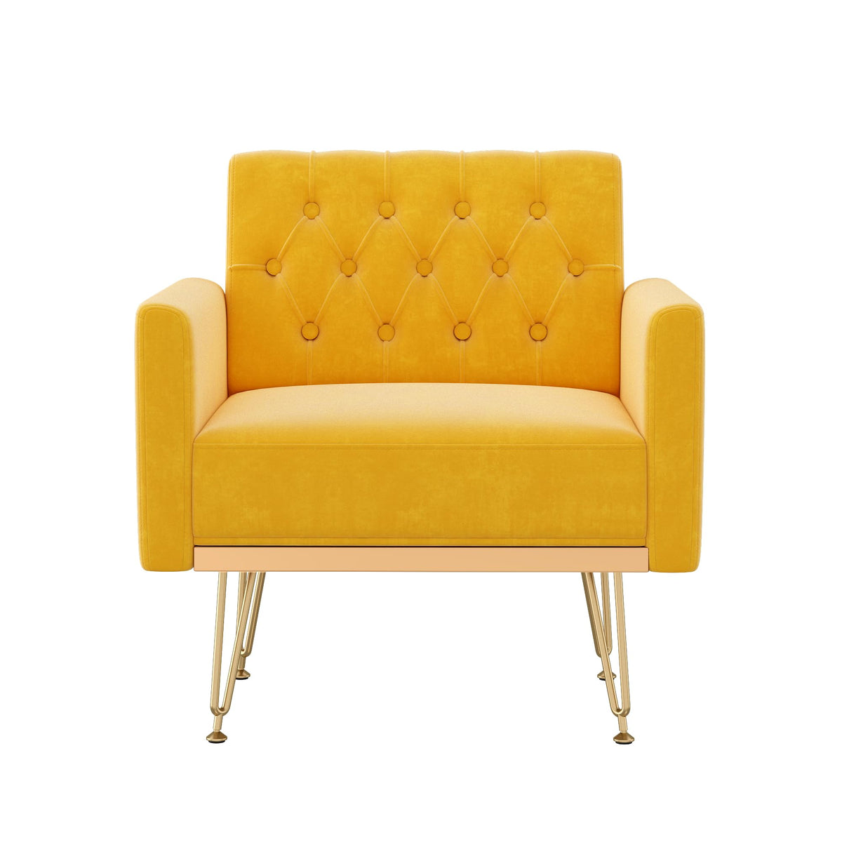 Velvet Tufted Accent Chair with Metal Legs U624