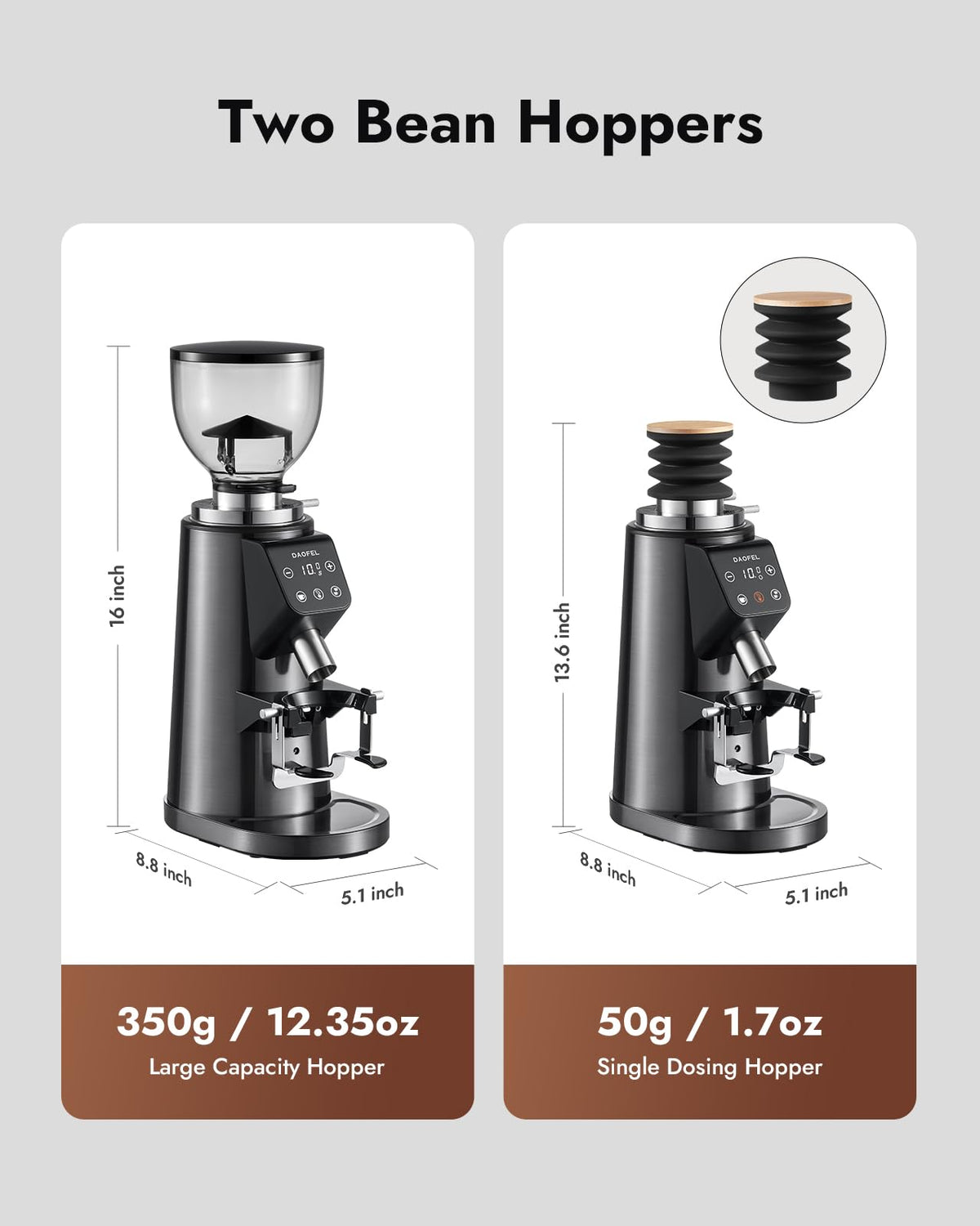 64MM Flat Burr Electric Coffee Grinder Q5296