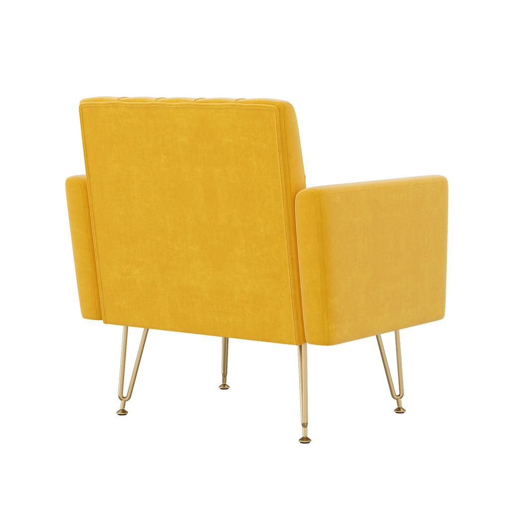 Velvet Tufted Accent Chair with Metal Legs U624