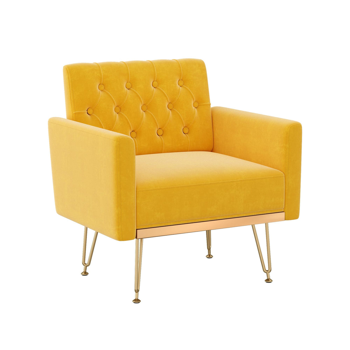 Velvet Tufted Accent Chair with Metal Legs U624