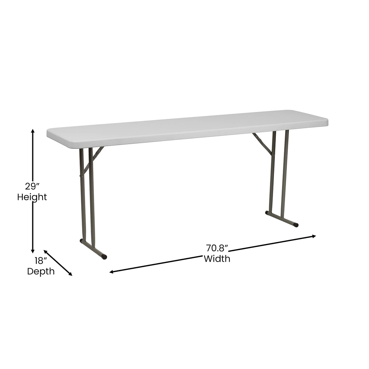 15 Pack 6-Foot Granite White Plastic Folding Table Q80803