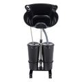 Portable Shampoo Bowl with 2 Buckets, Electric Pump, Drain Hose, 4 Wheels O4103