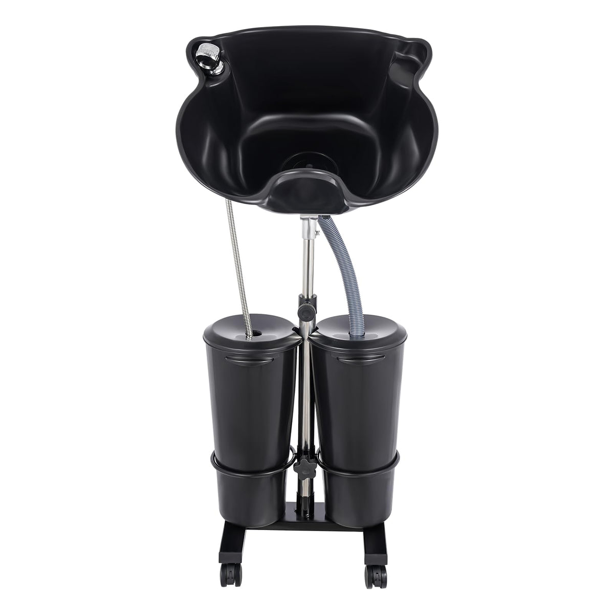 Portable Shampoo Bowl with 2 Buckets, Electric Pump, Drain Hose, 4 Wheels O4103