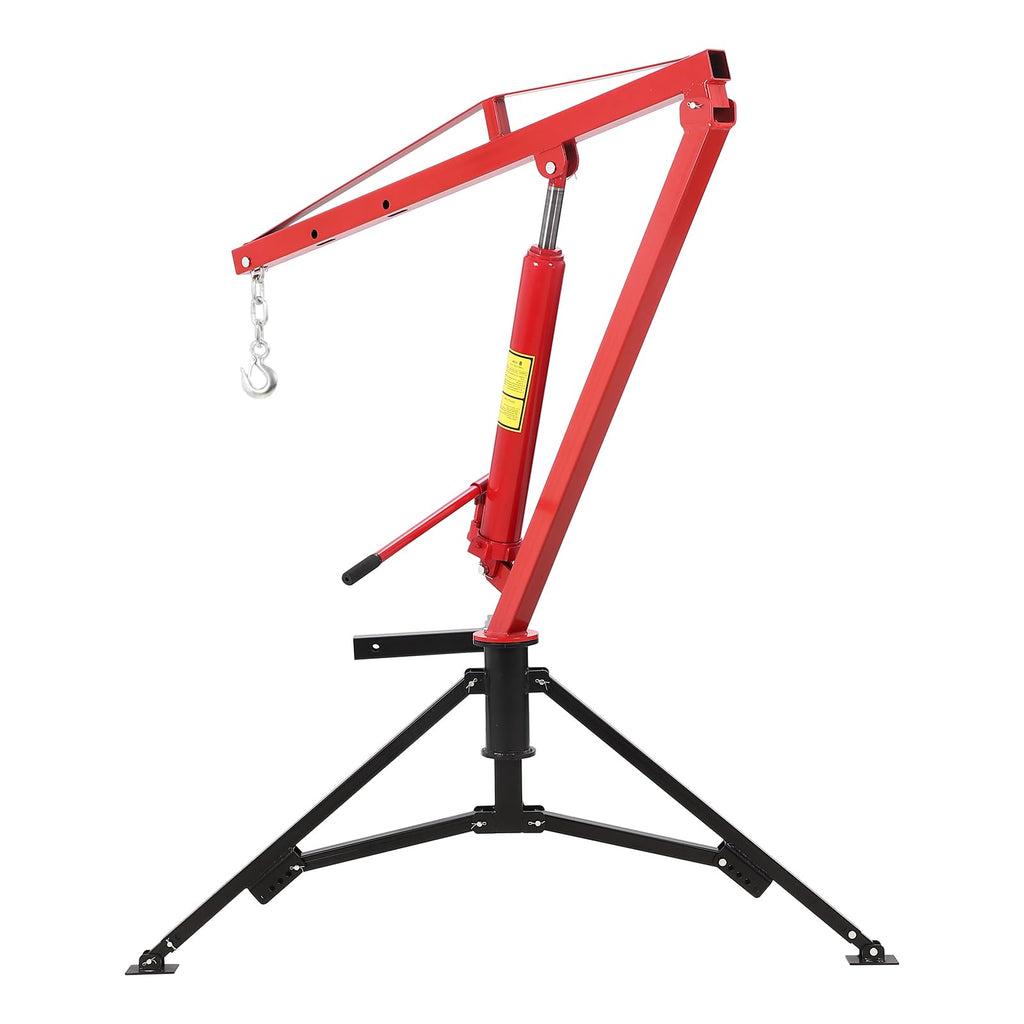 1000lbs Hydraulic Pickup Truck Crane, 360° Swivel Hitch Receiver Mounted with Adjustable Boom G1968