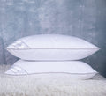 King Size Goose Feather Down Bed Pillow 2 Pack Cotton Medium Firm Set of 2 F962