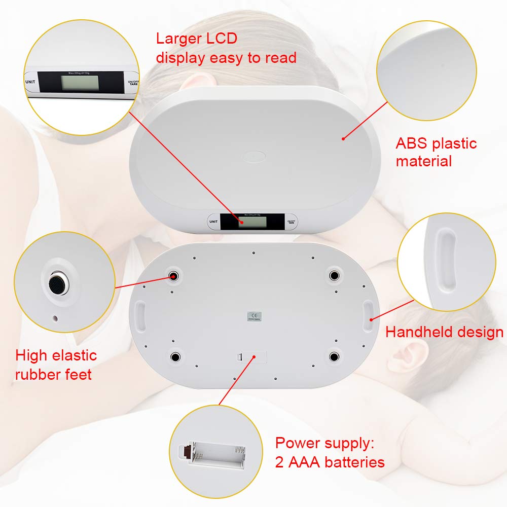 Electronic Digital Baby Scale 44LBS White L146120