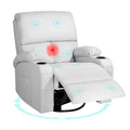 Grey Massage Rocking Recliner Chair with Heat and USB S44687