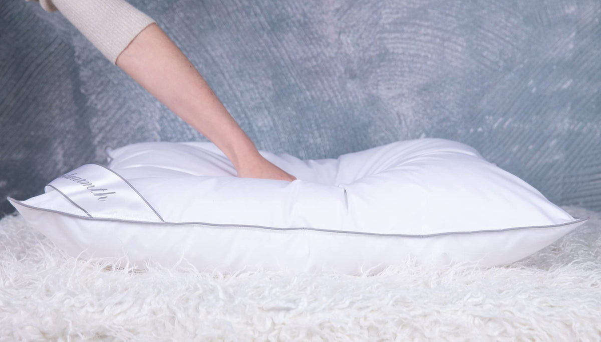 King Size Goose Feather Down Bed Pillow 2 Pack Cotton Medium Firm Set of 2 F962