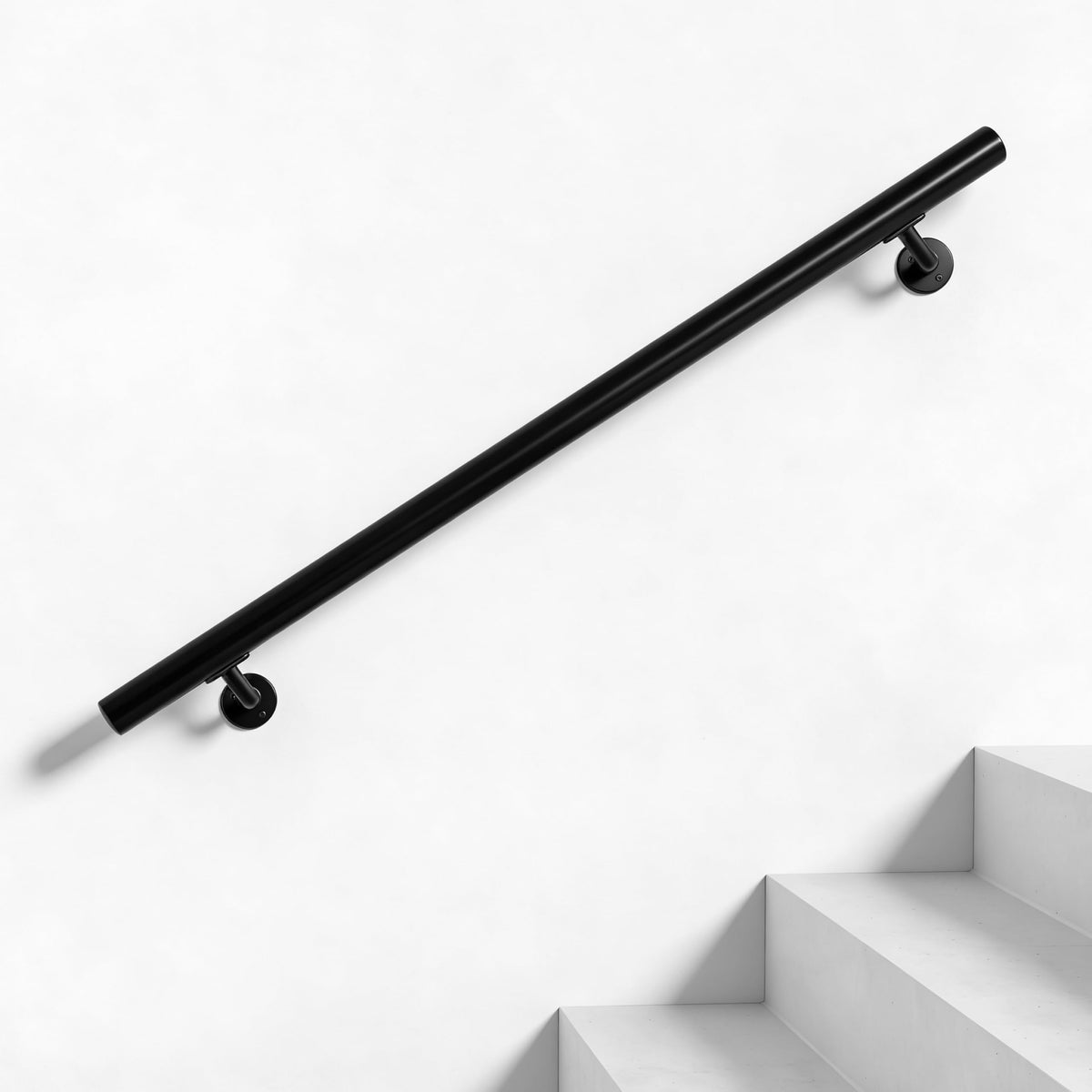 6FT Black Aluminum Stair Handrail Kit N981