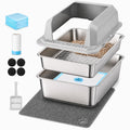 Stainless Steel Sifting Litter Box with Lid C77485