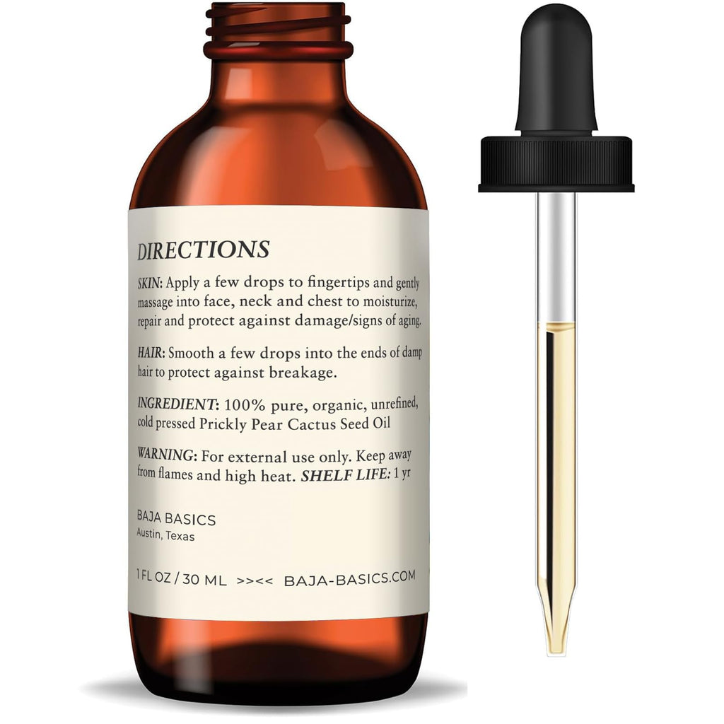 Organic Cold-Pressed Prickly Pear Seed Oil 1 oz W4197