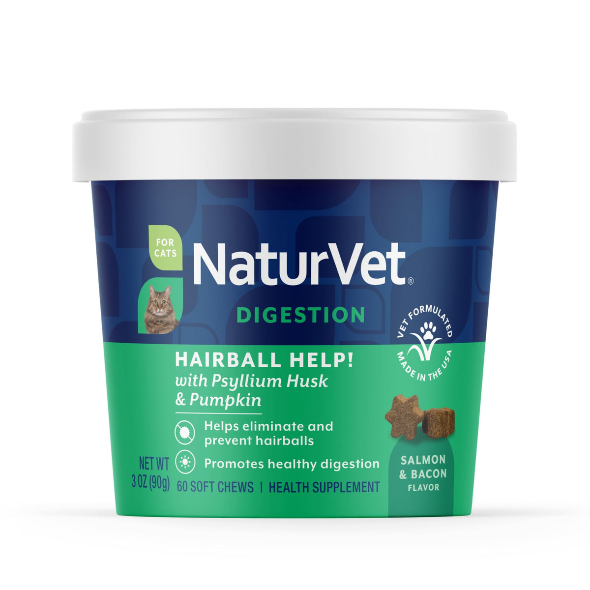 Hairball Aid Supplement for Cats Plus Pumpkin 60 Soft Chews O699