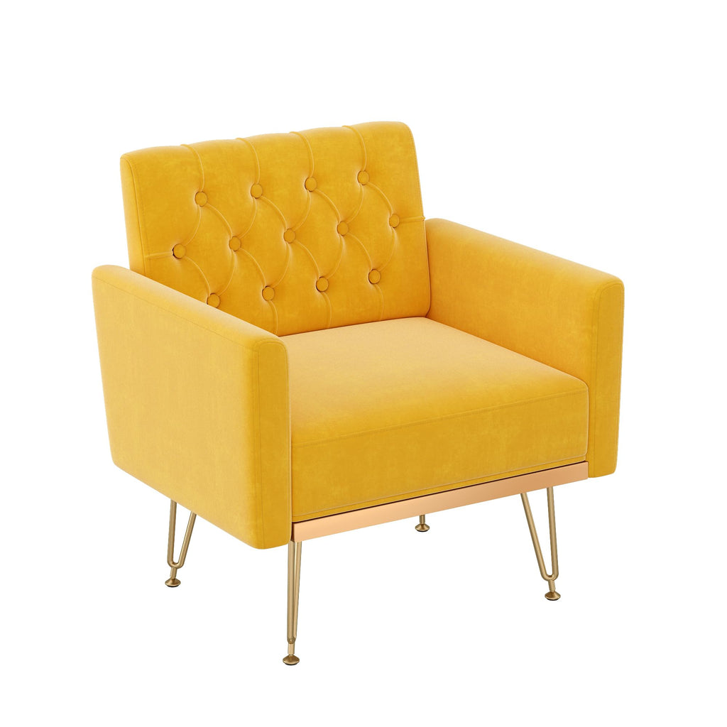 Velvet Tufted Accent Chair with Metal Legs U624