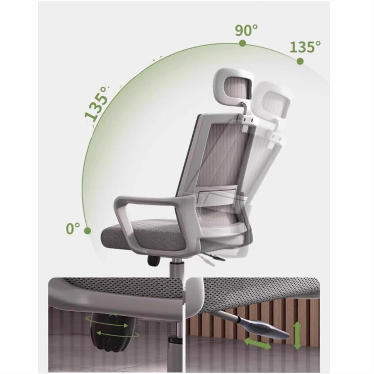 Ergonomic Mesh High Back Reclining Office Chair G841