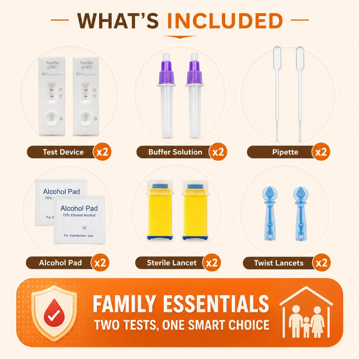Iron Deficiency at Home Test Kit 2 Pack J9260