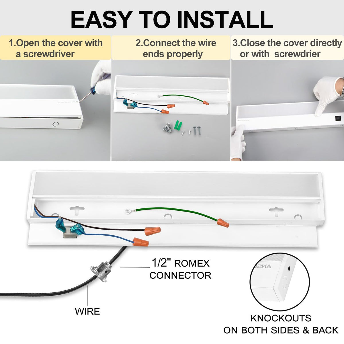 3 Packs Under Cabinet Lights 24in 18W Dimmable 5 Color Temperature A175023