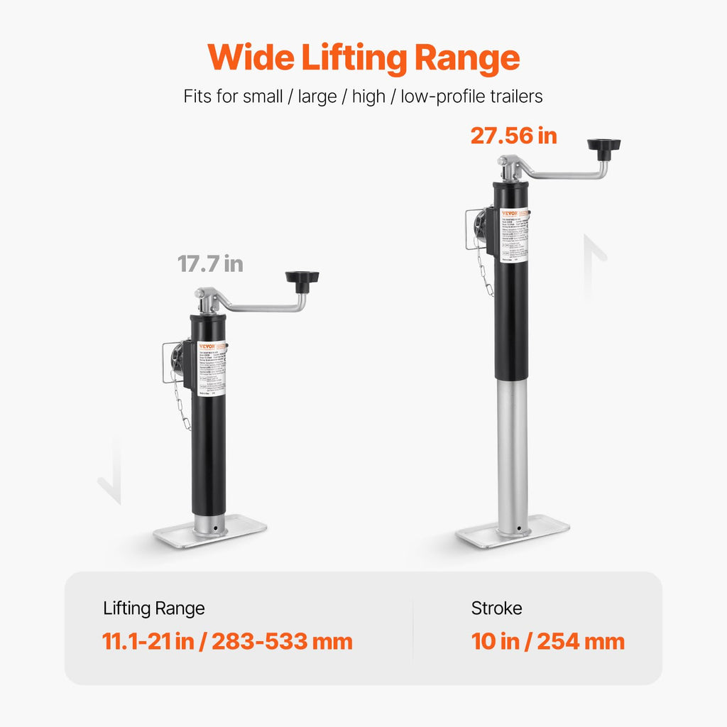 2000 lbs Weld-on Swivel Trailer Jack with Handle L999870