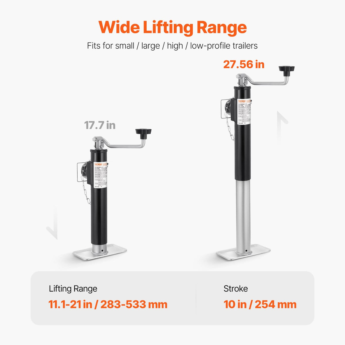 2000 lbs Weld-on Swivel Trailer Jack with Handle L999870