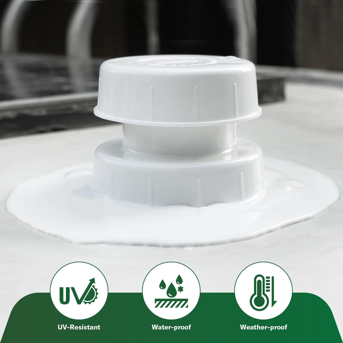White RV Vent Cap for 1 to 2 3/8" Pipe W399406