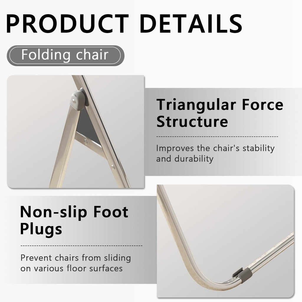 Folding Chair, 6 Pack Plastic Chair, White K3906