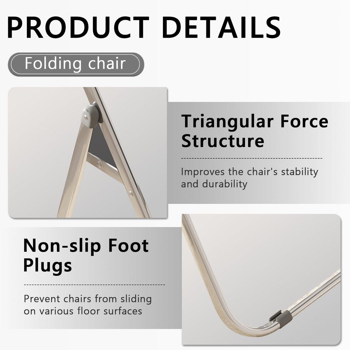 Folding Chair, 6 Pack Plastic Chair, White K3906