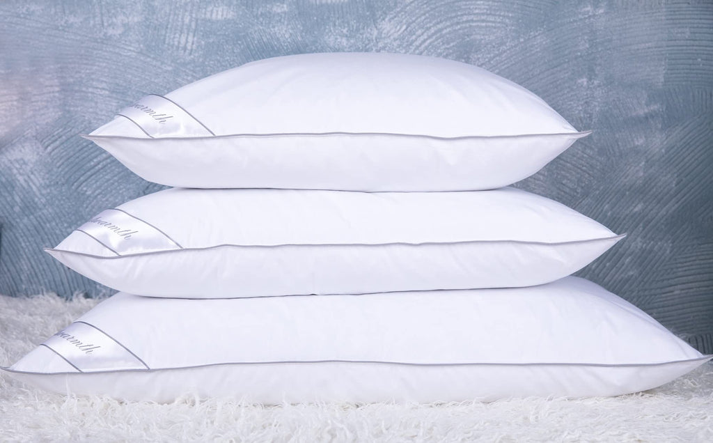 King Size Goose Feather Down Bed Pillow 2 Pack Cotton Medium Firm Set of 2 F962