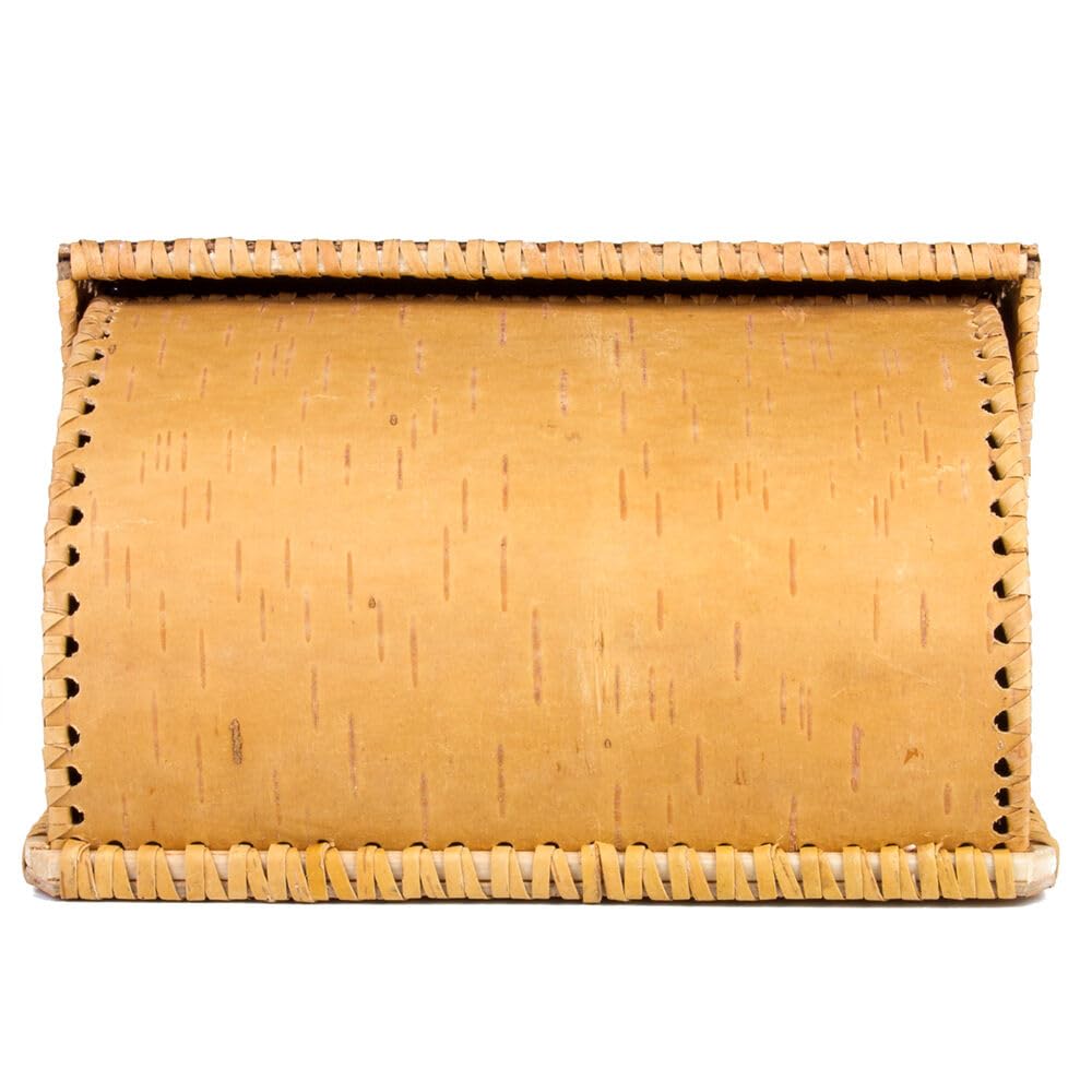 Birds Pattern Birch Bark Bread Box Q8588