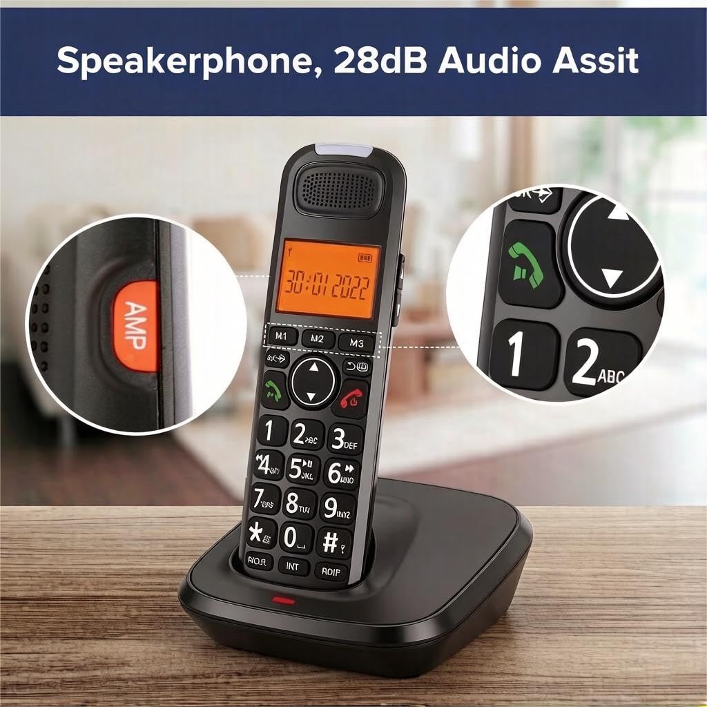 Black Cordless Phone System with Answering Machine F71142
