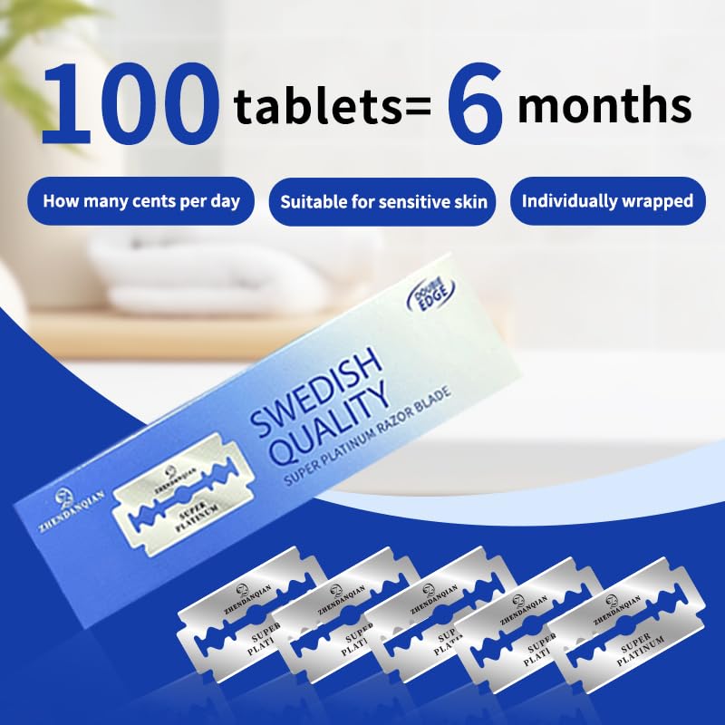 Double Edge Razor Blades, 100 Pack F143