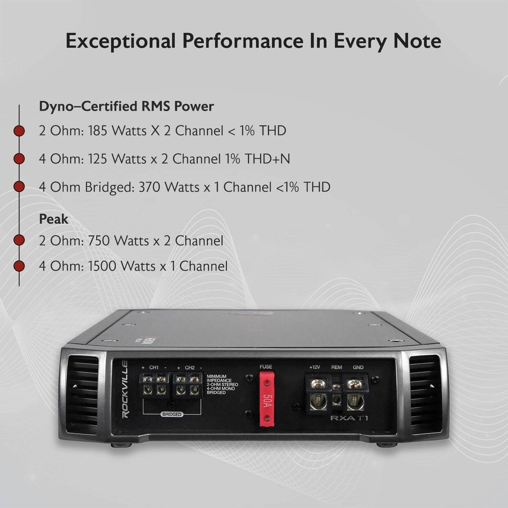 2-Channel Class A/B Car Amplifier 1500W Peak O5390