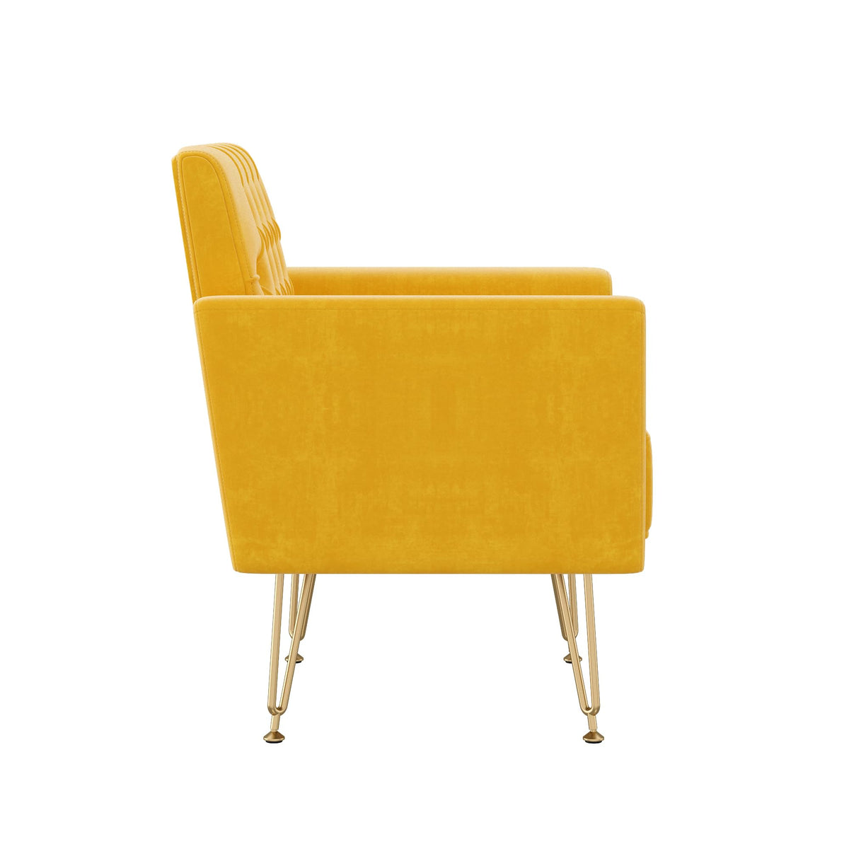 Velvet Tufted Accent Chair with Metal Legs U624