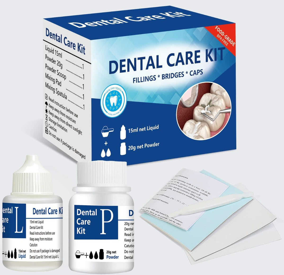Temporary Teeth Replacement Zinc Oxide Eugenol Dental Kit 4 Pcs I953788