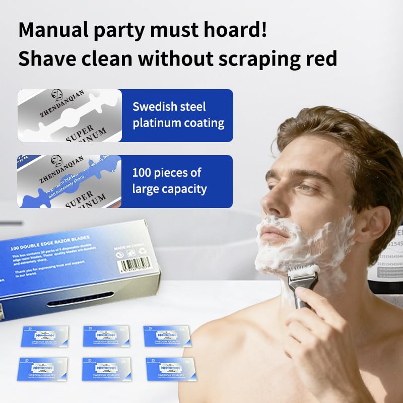 Double Edge Razor Blades, 100 Pack F143