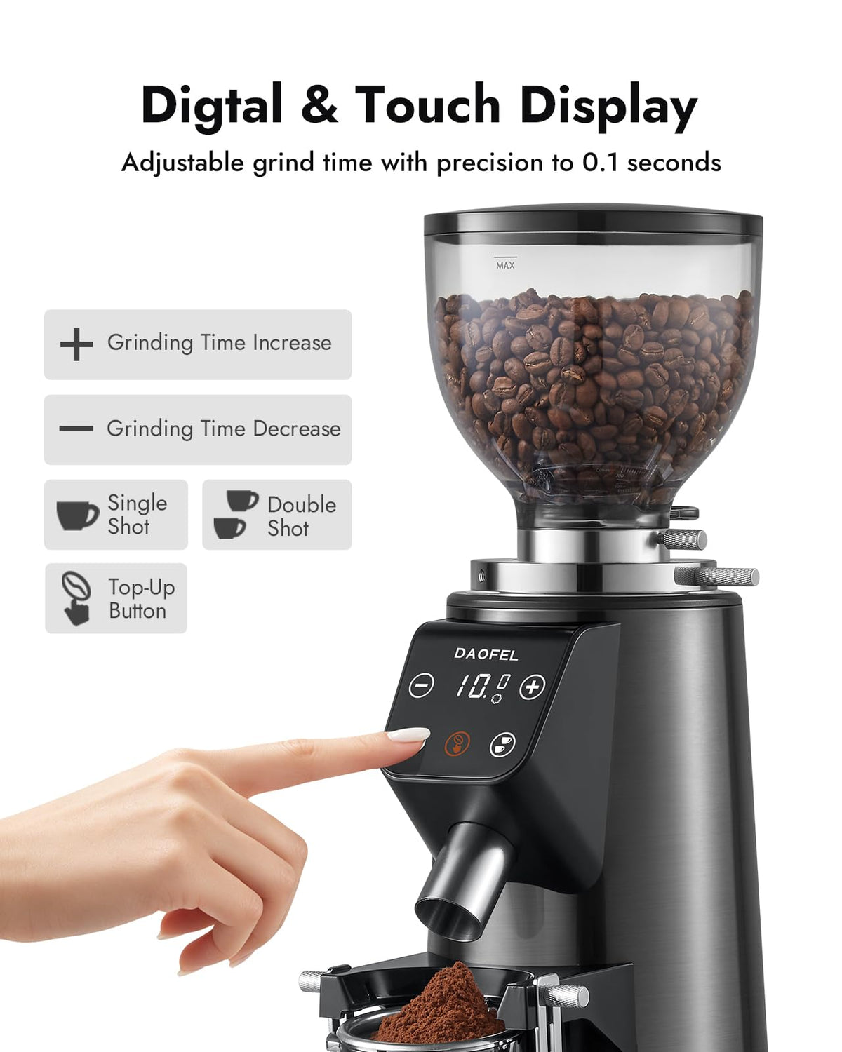 64MM Flat Burr Electric Coffee Grinder Q5296