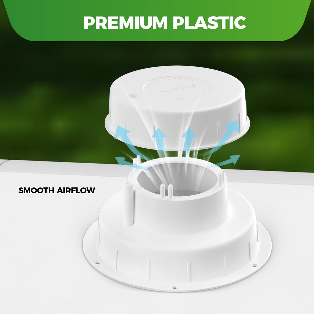 White RV Vent Cap for 1 to 2 3/8" Pipe W399406