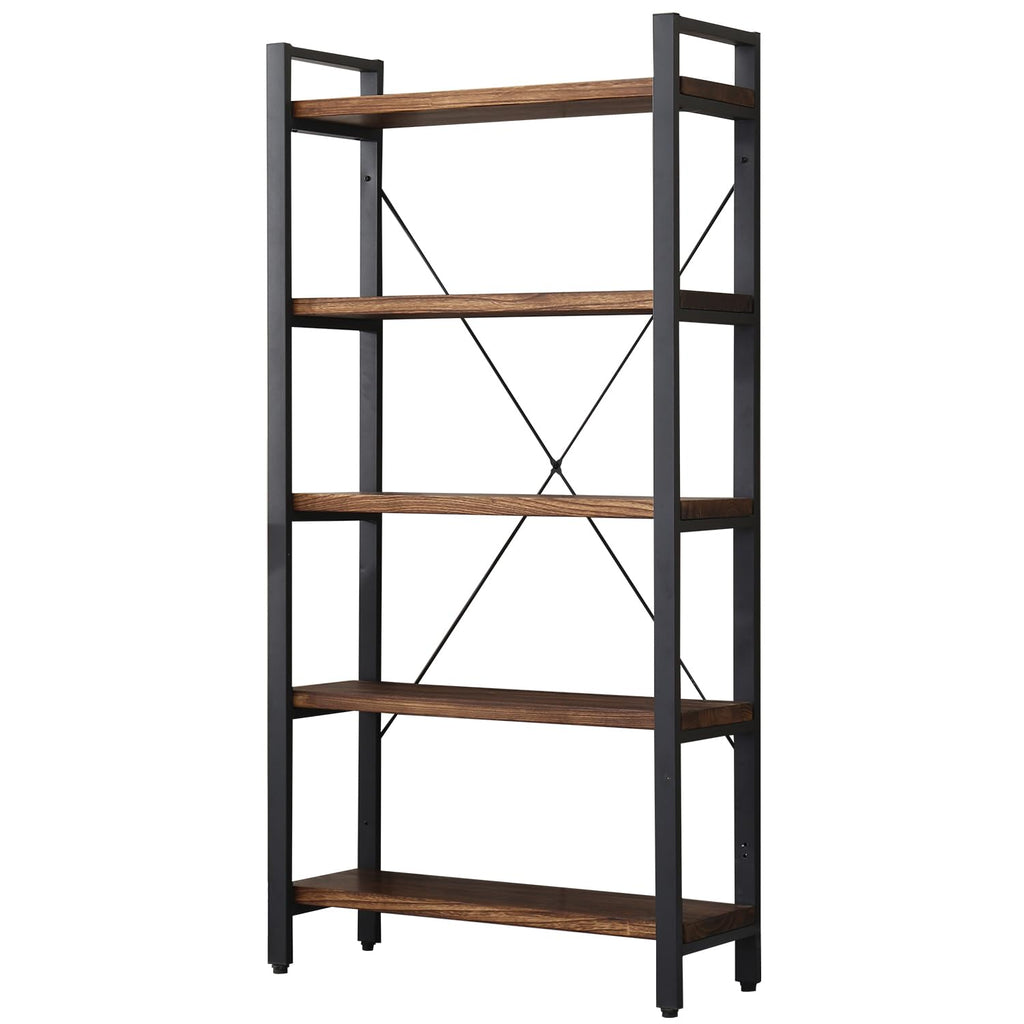 5 Tier Solid Wood Metal Bookcase C155