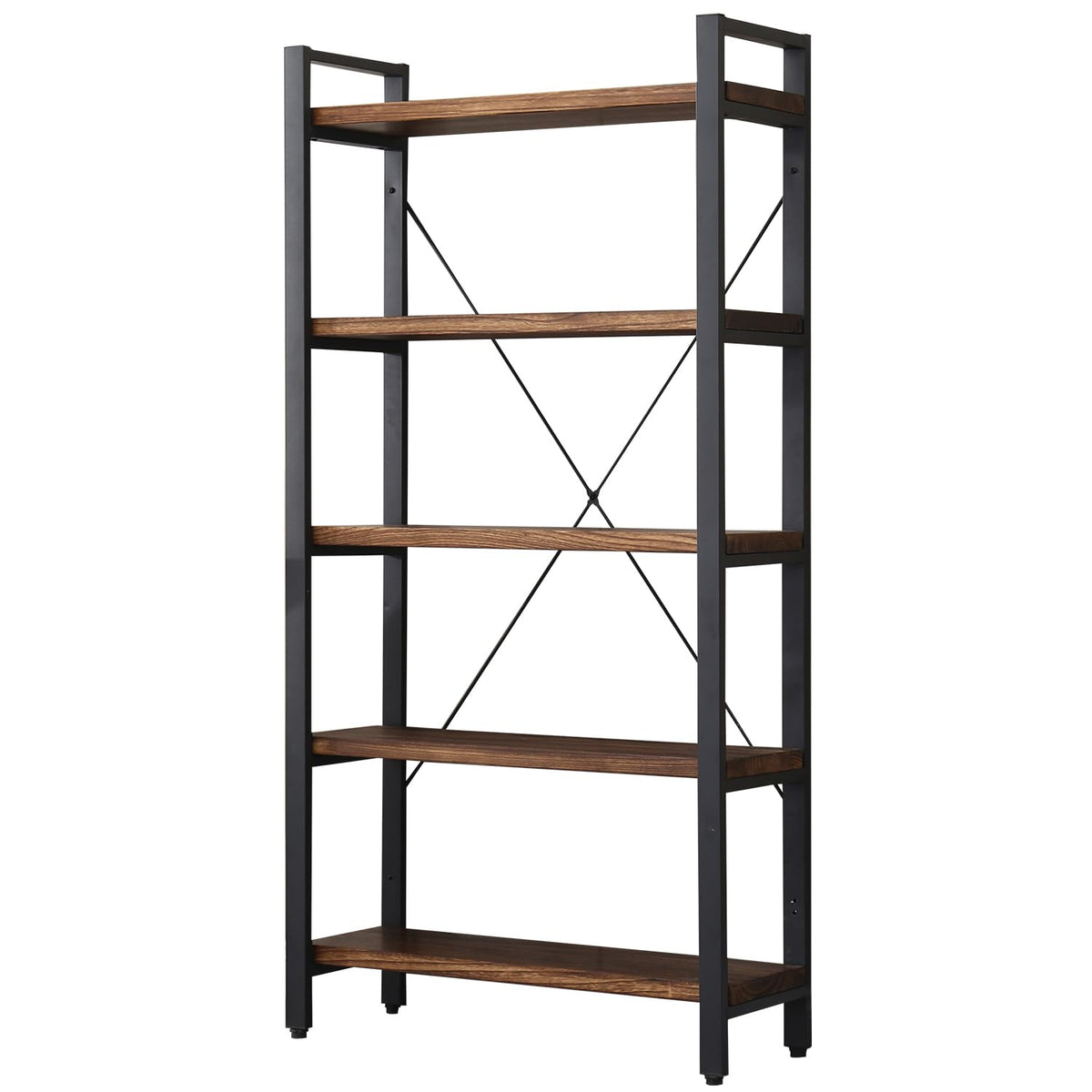 5 Tier Solid Wood Metal Bookcase C155