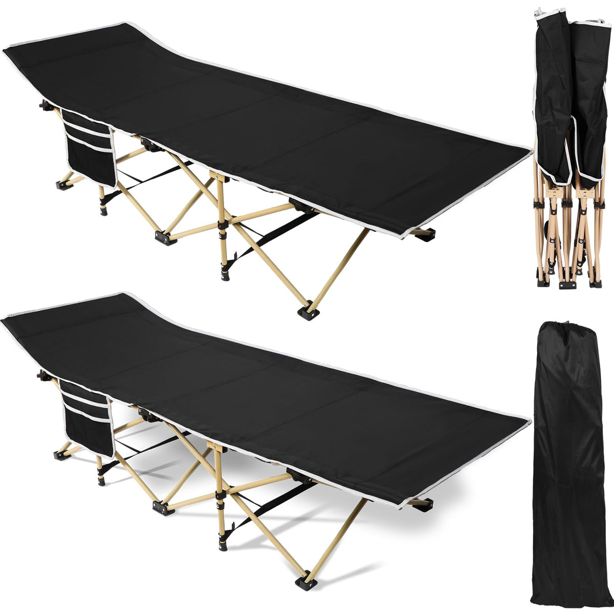 2 Pack Camping Cot with Carry Bag F5180