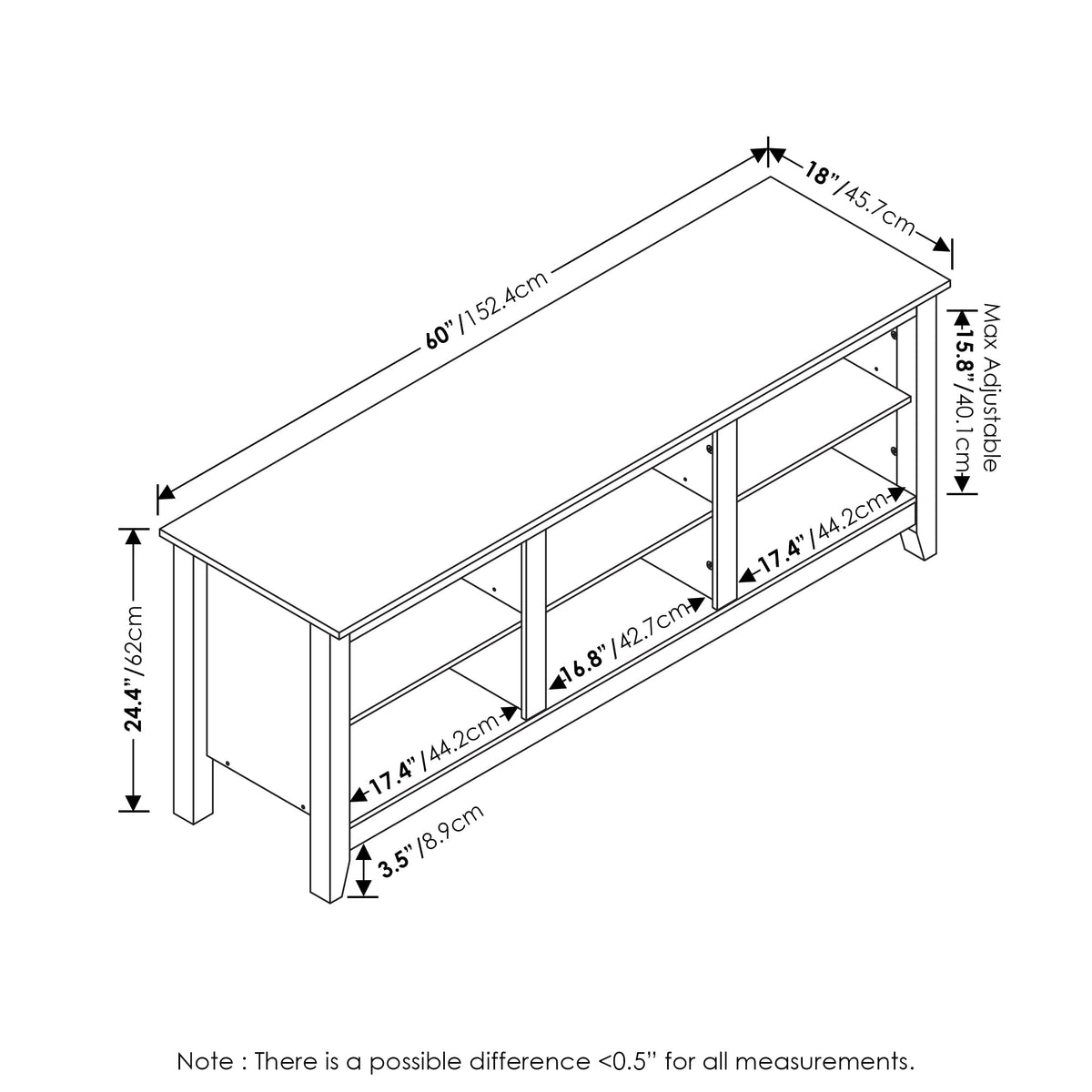 3-Tier TV Stand up to 65 Inch L810